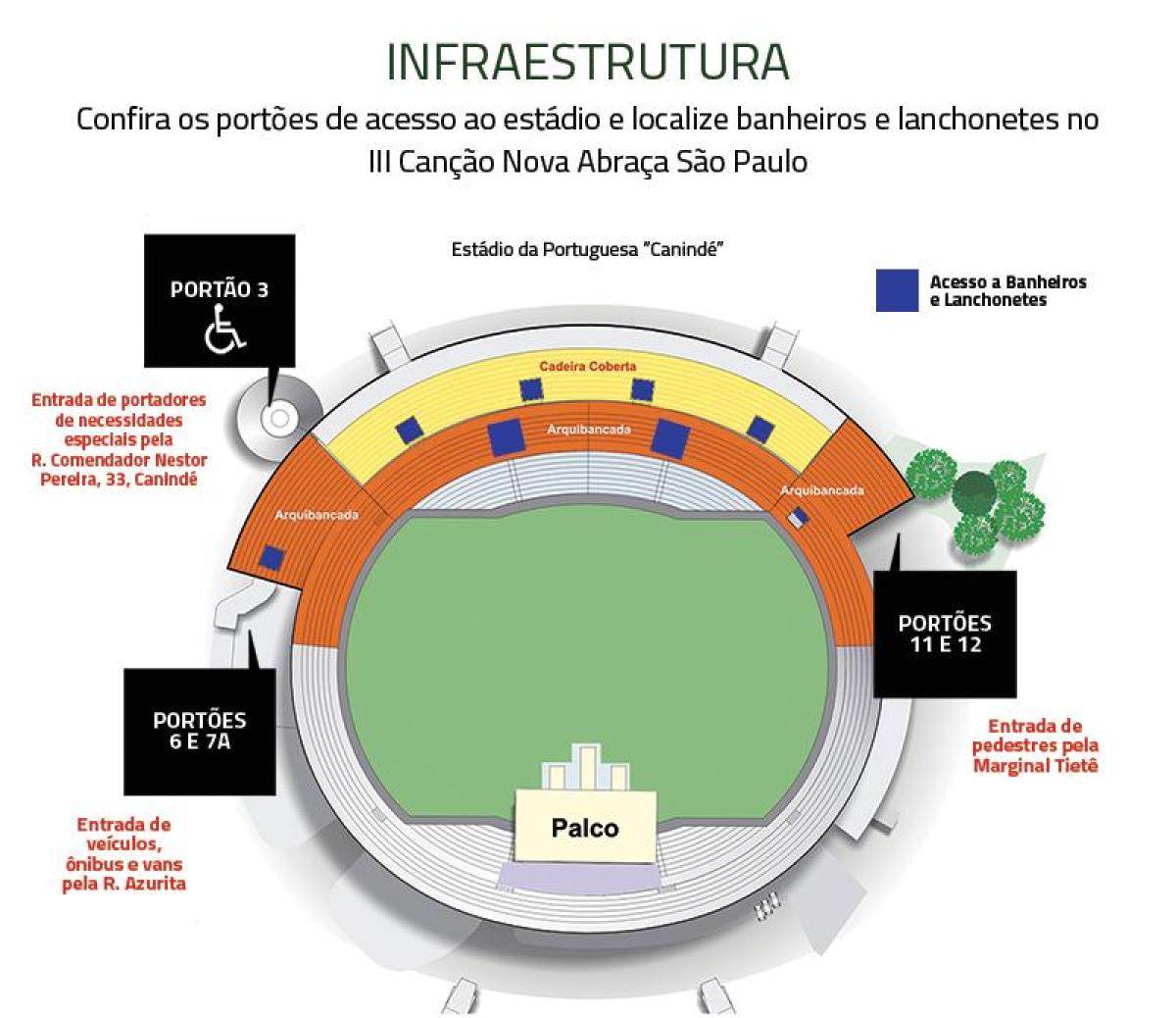 Карту стадіону Сан-Паулу Canindé