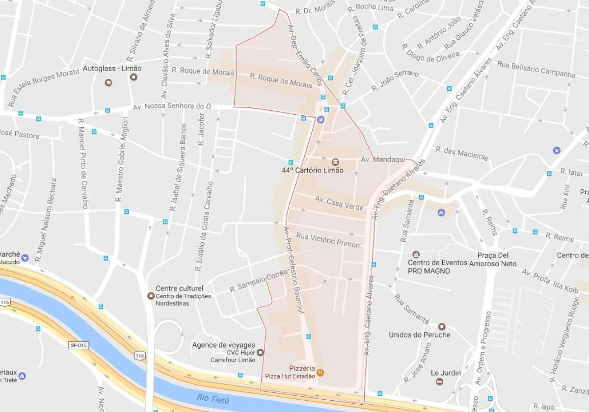 Карта Сан-Паулу Limão