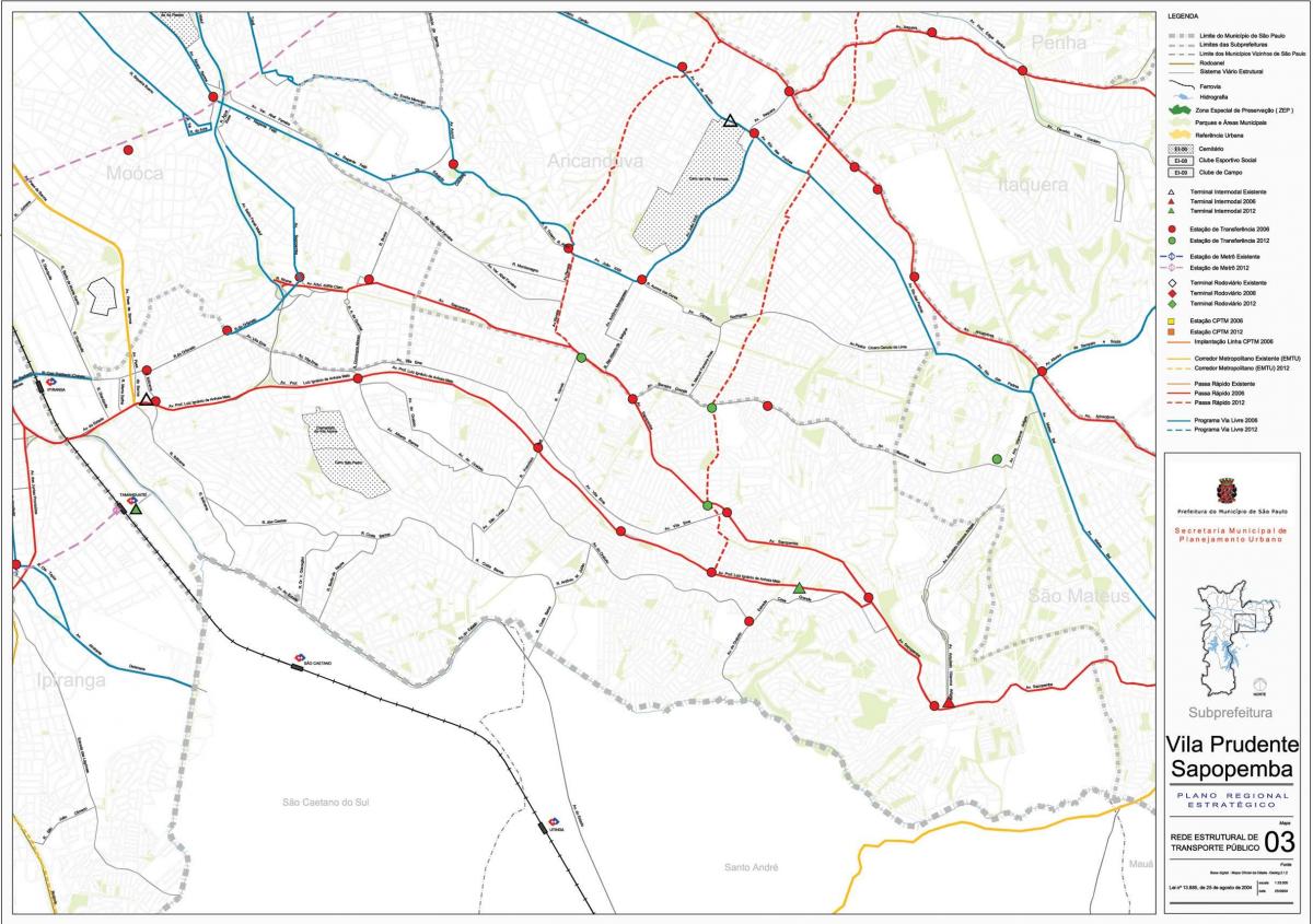 Карта Sapopembra Сан - Паулу - громадський транспорт