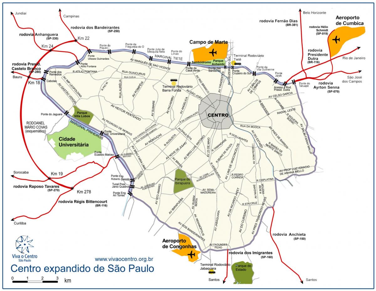 Карта великого Сан-Паулу центр