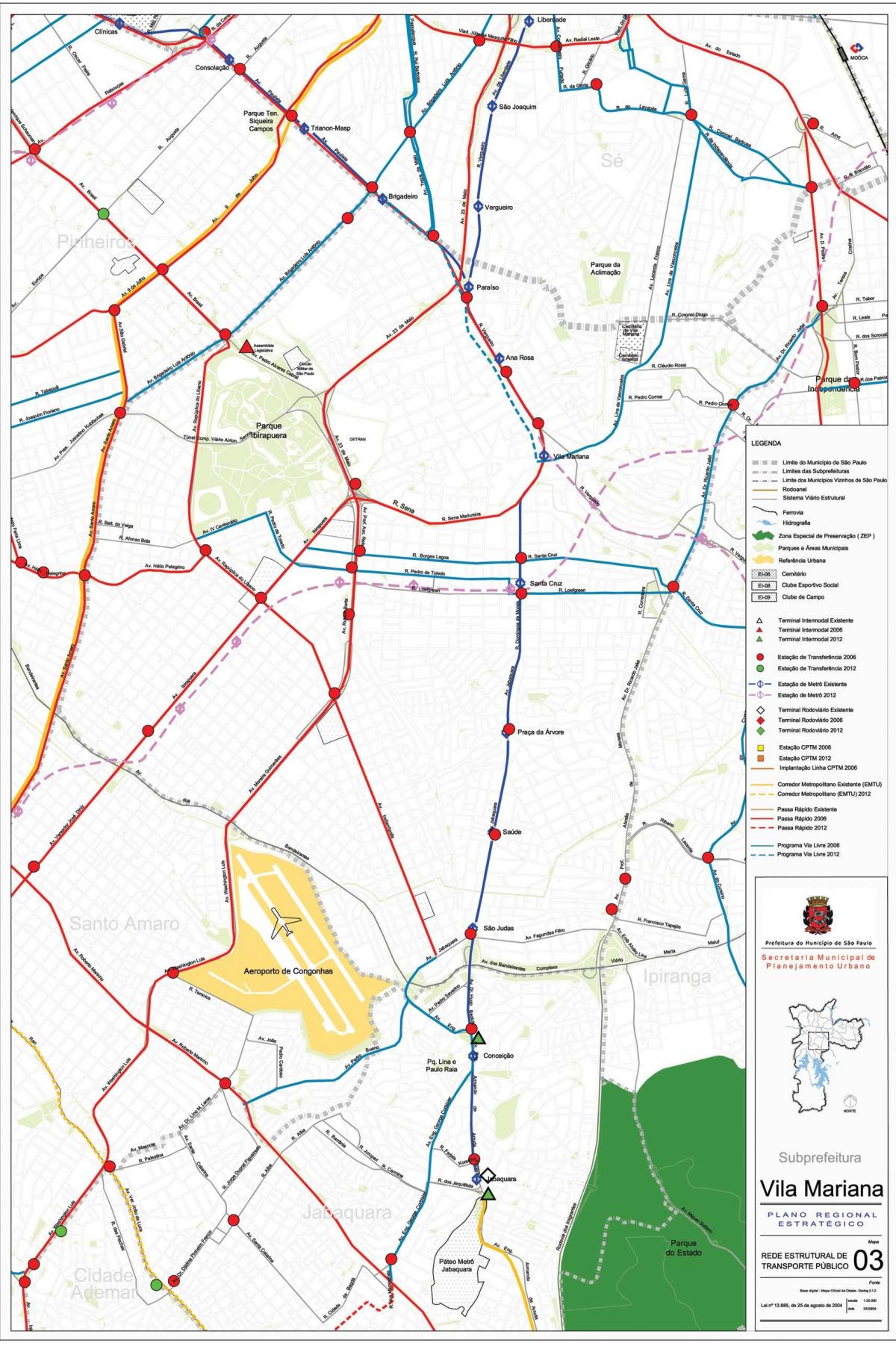 Карта Віла-Маріана Сан - Паулу - громадський транспорт