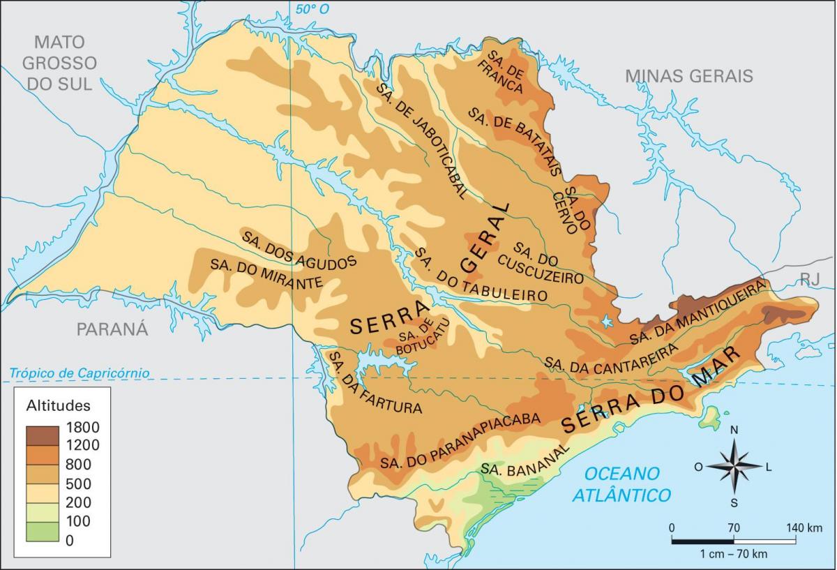 Карта географічного Сан-Паулу