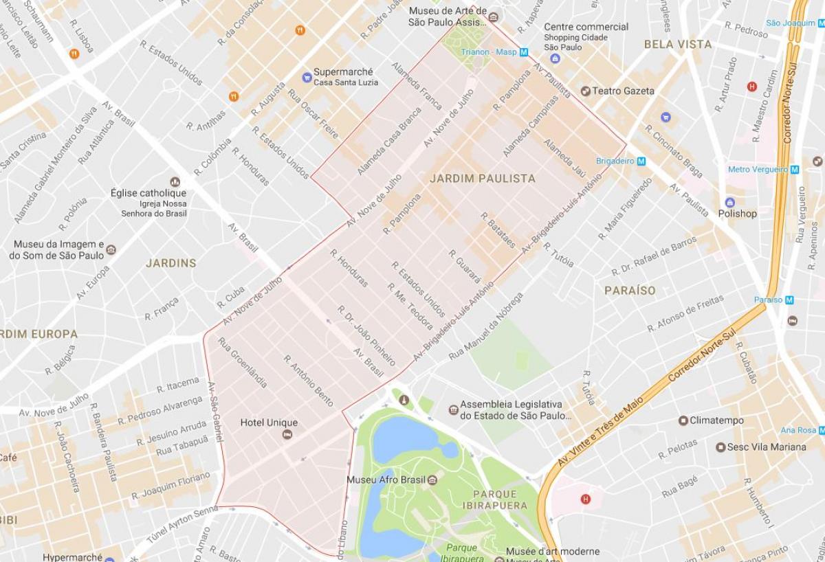 Карта Жардім Пауліста-Сан-Паулу