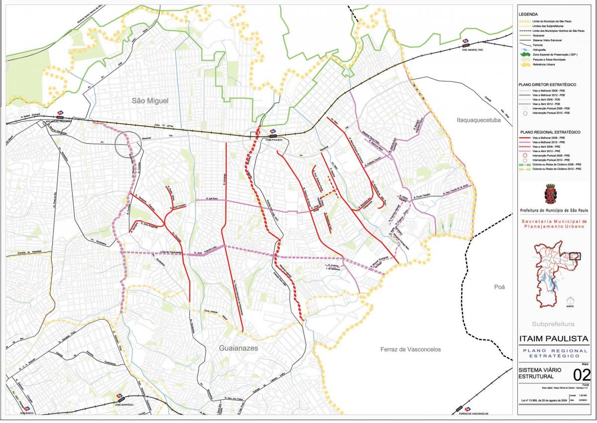 Карта Итайн Паулисте - Curuçá Віла-Сан - Паулу - доріг