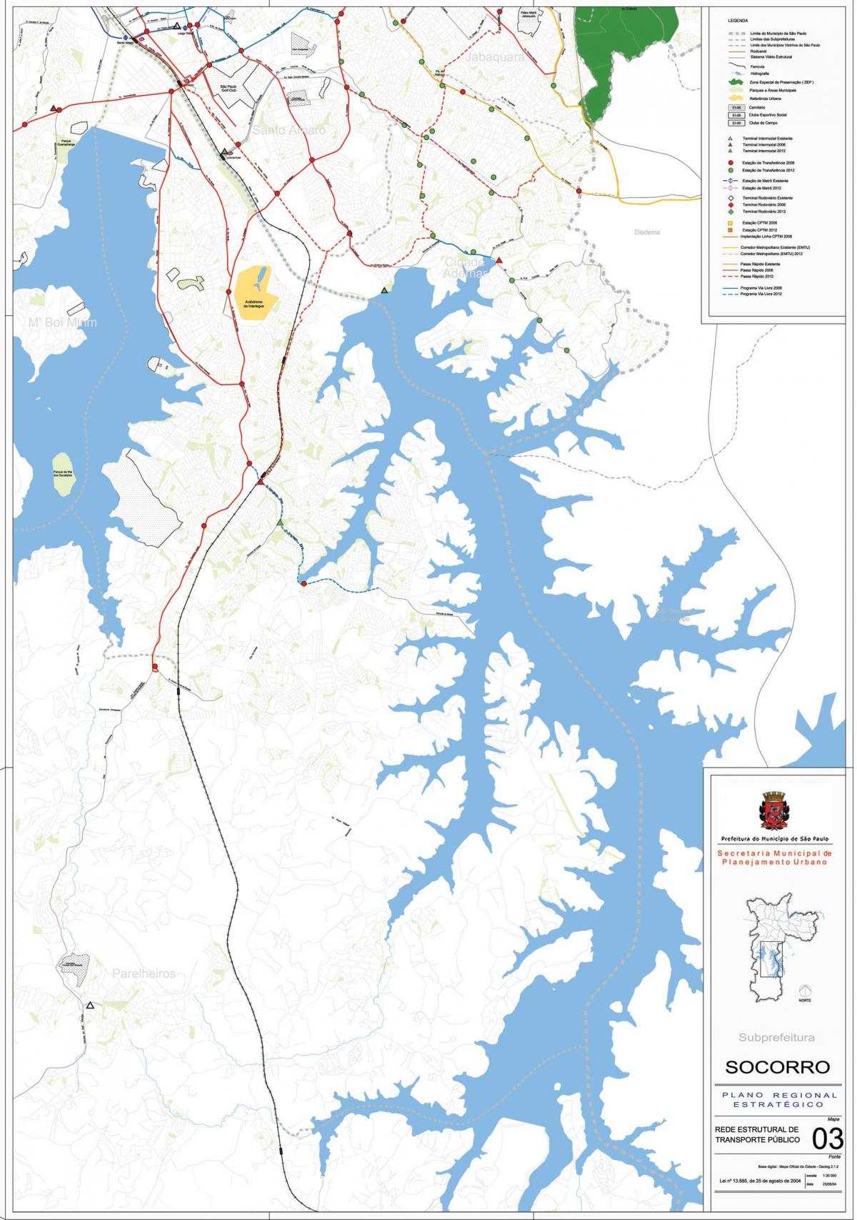 Карта Капела ДУ Сокорро-Сан-Паулу - громадський транспорт