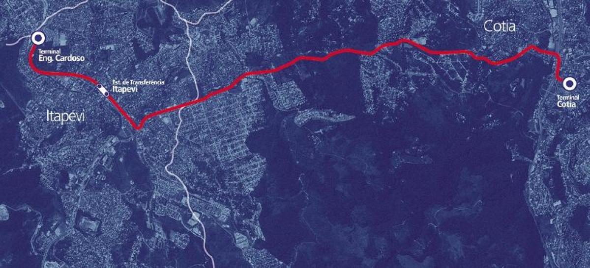 Карта коредоре БРТ метрополітан Итапеви-Котия