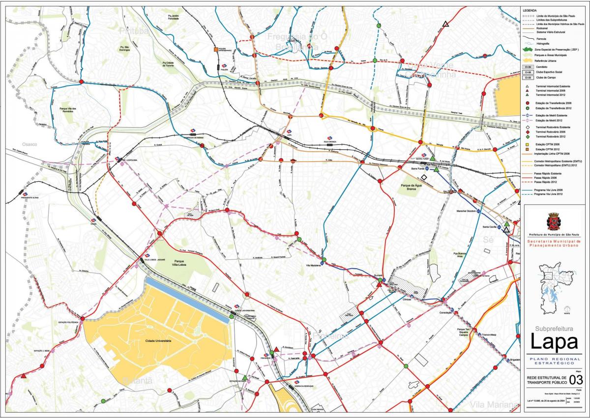 Карта Лапа Сан - Паулу - громадський транспорт