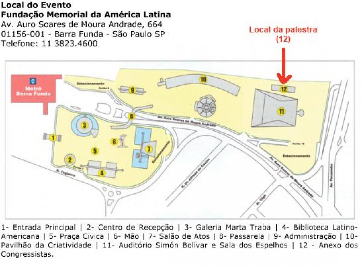 Карта Латинської Америки Сан-Паулу Меморіал