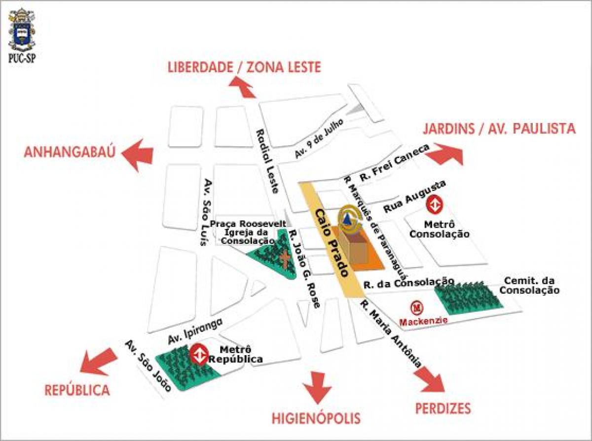 Карта папського католицького університету Сан-Паулу