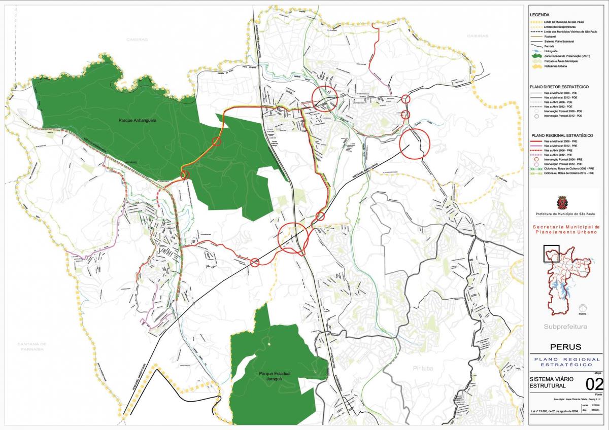 Карта Перус Сан - Паулу - доріг