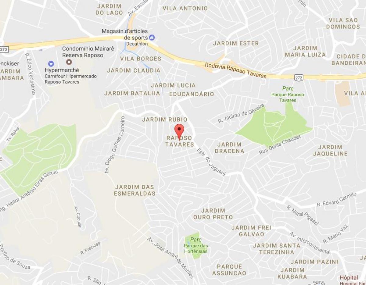 Карта Рапозо Таварес Сан-Паулу