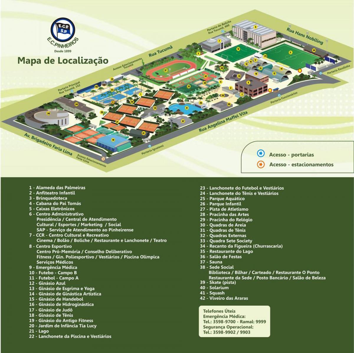 Карта сайт esporte clube в Пиньейросе