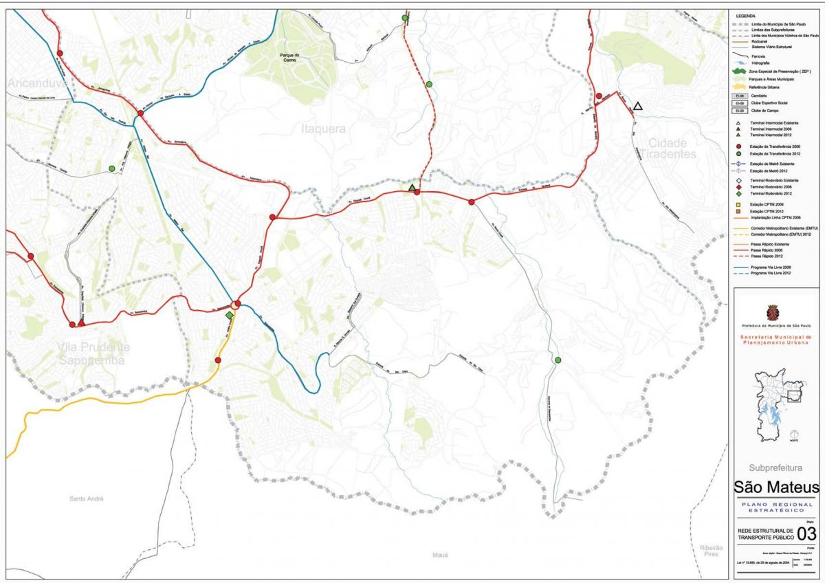 Карта Сан-Матеус-Сан - Паулу - громадський транспорт
