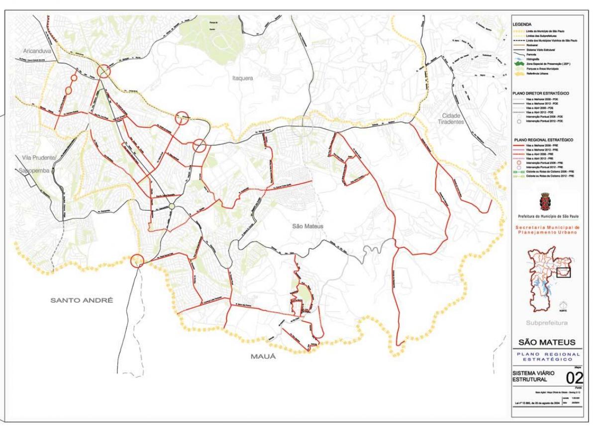 Карта Сан-Матеус-Сан - Паулу - доріг