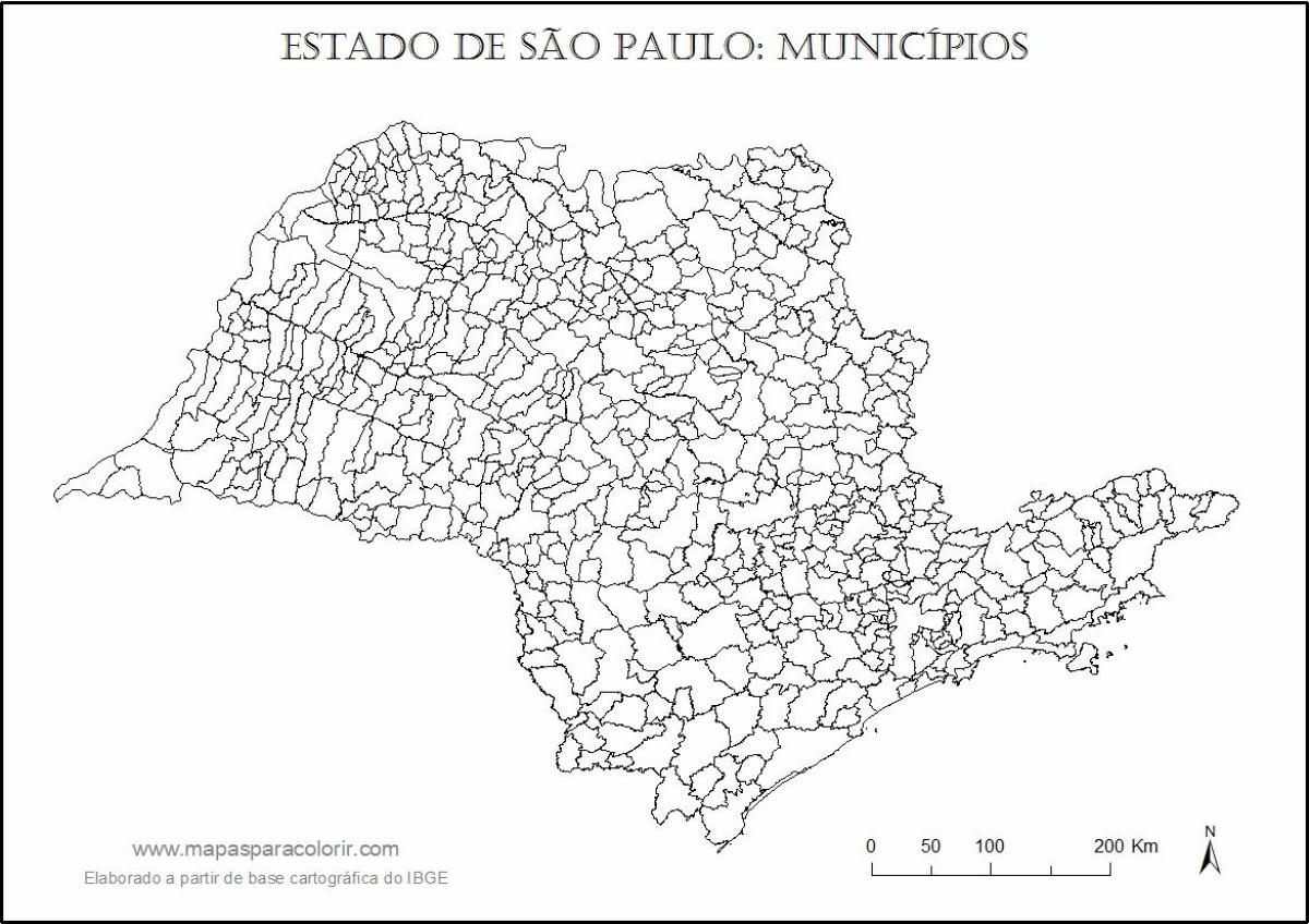 Карта Сан-Паулу Діва - муніципалітети