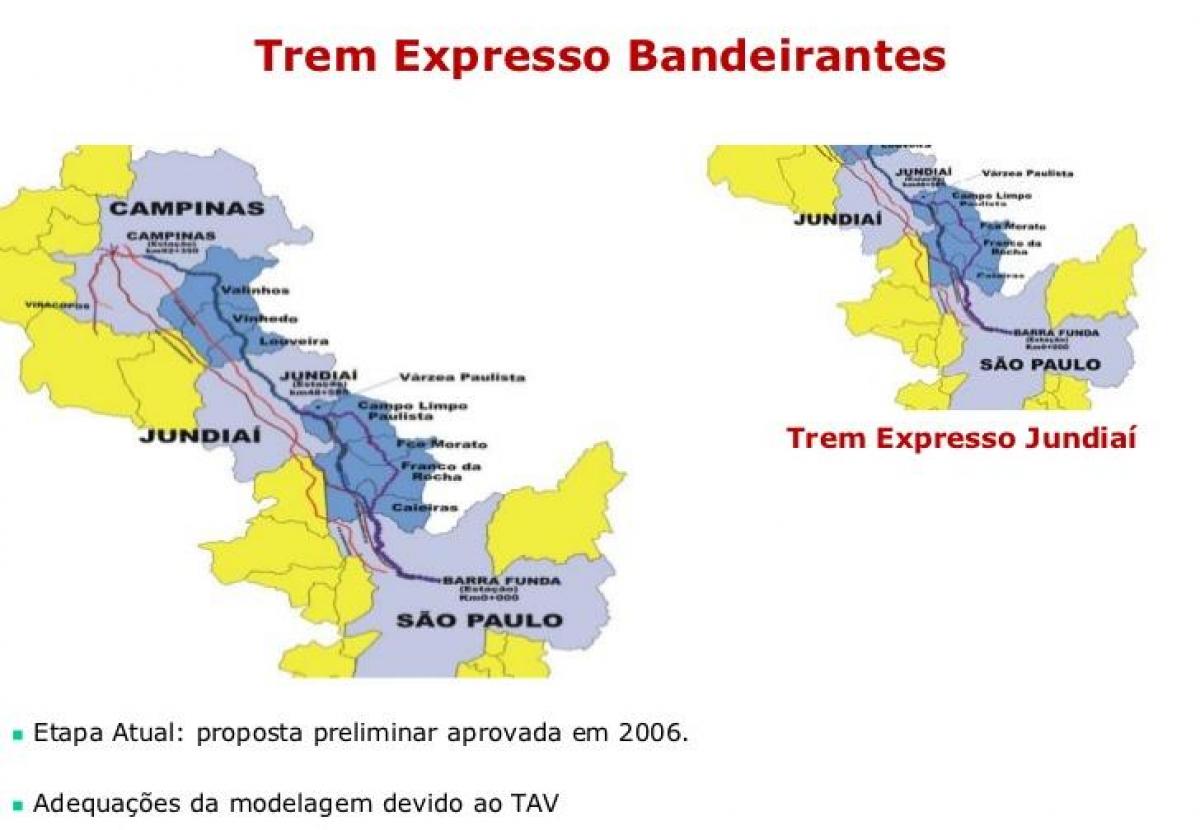 Карта Сан-Паулу Експрессо-Бандейрантисе