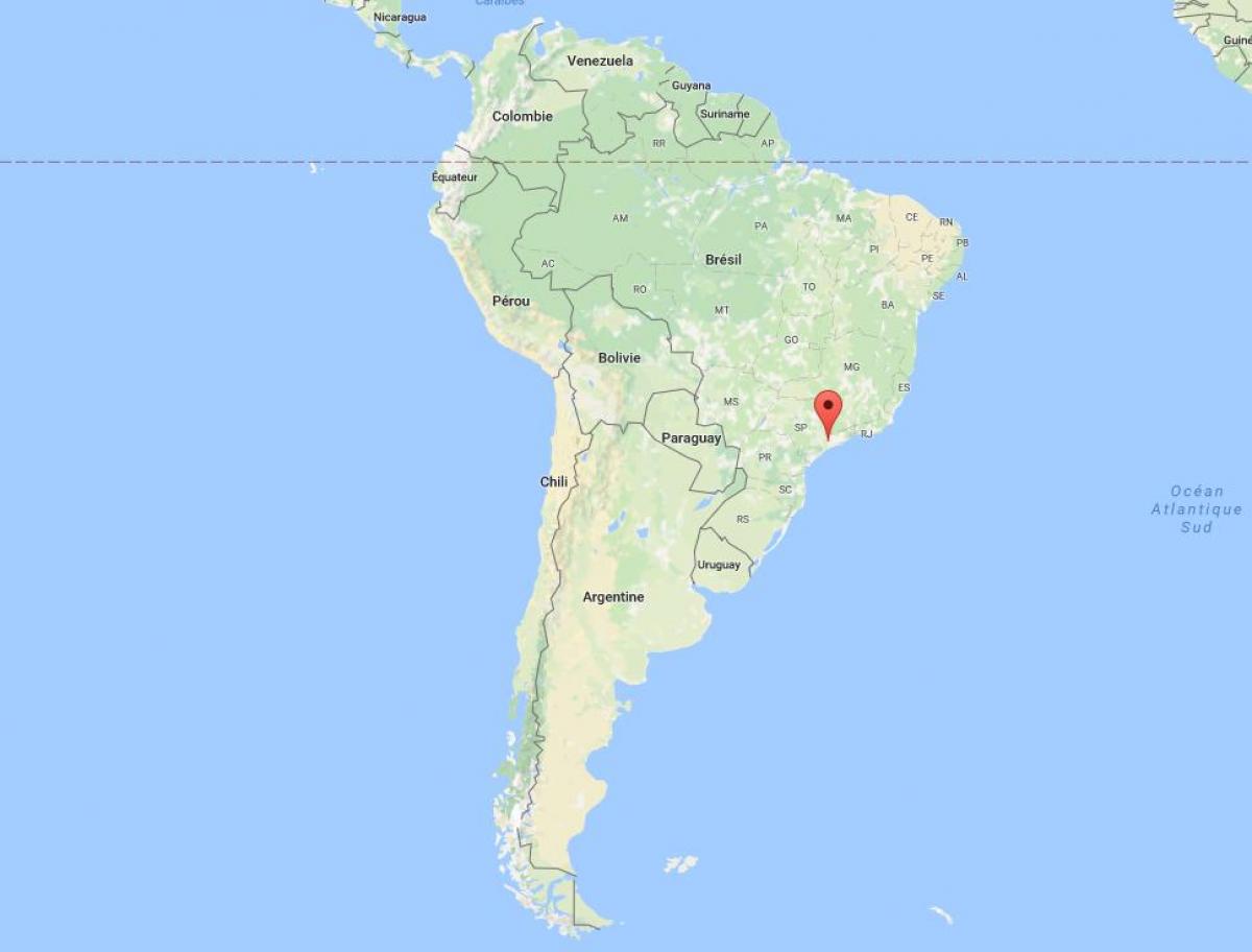 Карта Сан-Паулу в Південну Америку