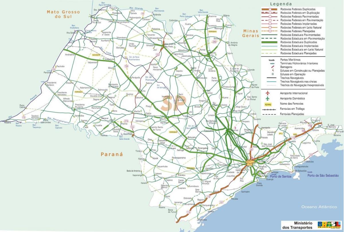 Карта автомобільних доріг Сан-Паулу