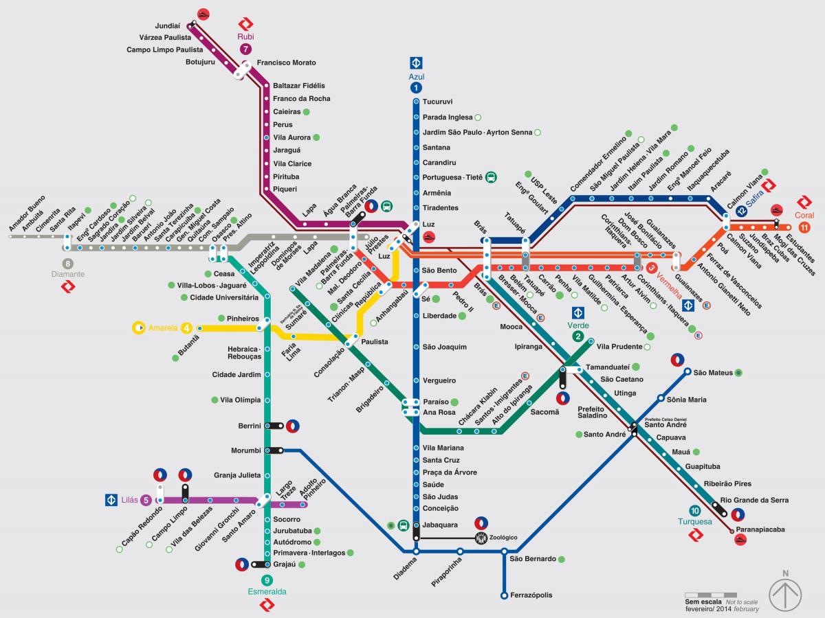 Карта Сан-Паулу транспорту