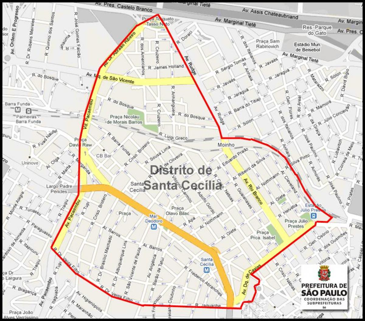 Карта Санта-Сесілії Сан-Паулу