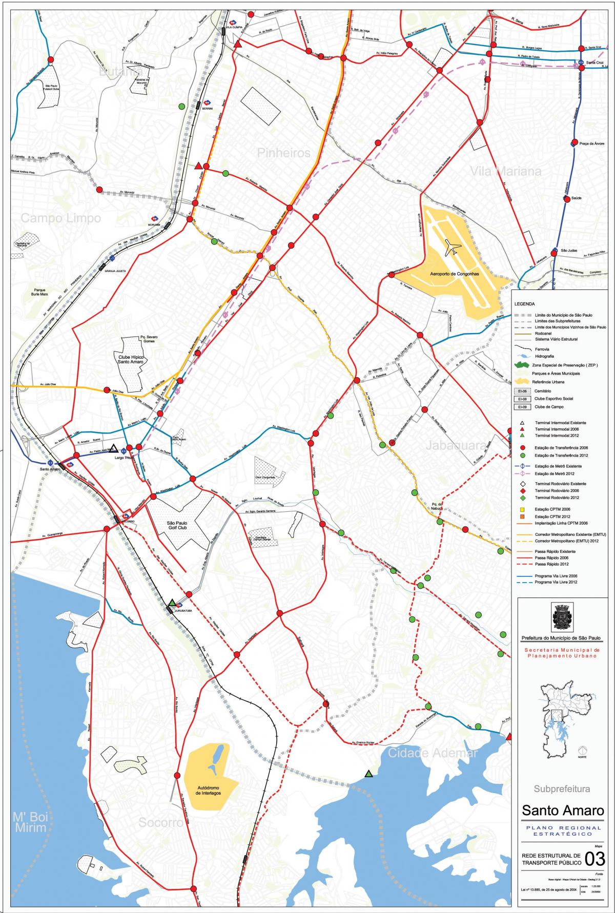 Карта Санту-Амару Сан-Пауло - громадський транспорт