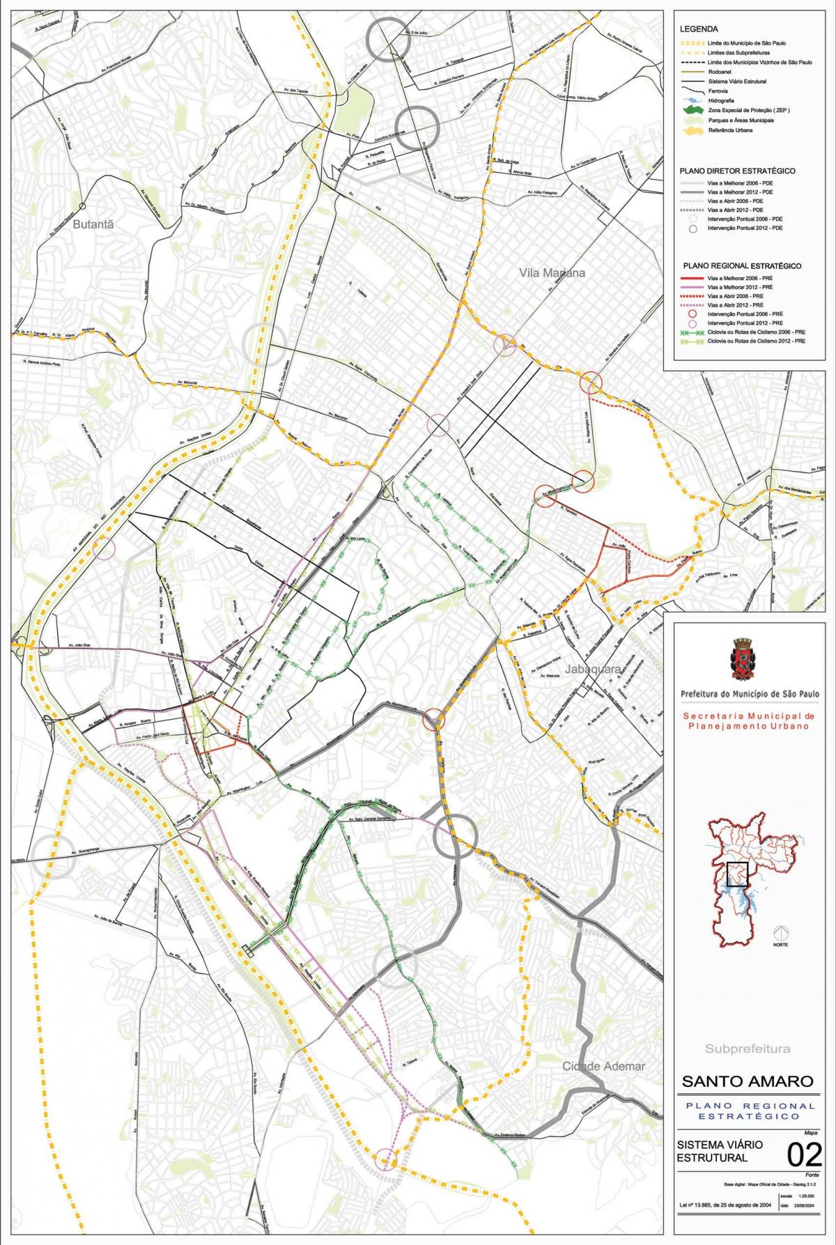 Карта Санту-Амару Сан-Пауло - доріг