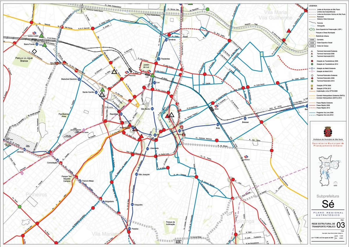 Карта се Сан - Паулу - громадський транспорт