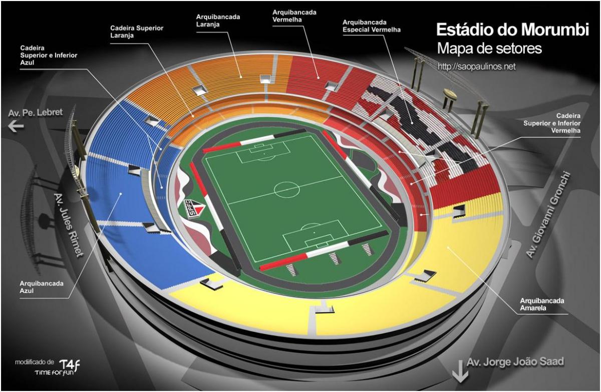 Карта Сисеро-Помпеу де Толедо-Сан-Паулу стадіон