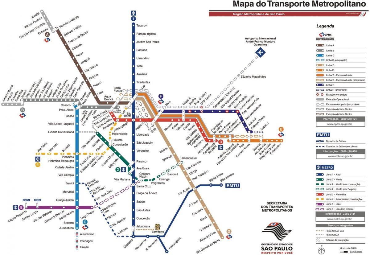 Карта столичний транспорт Сан-Паулу