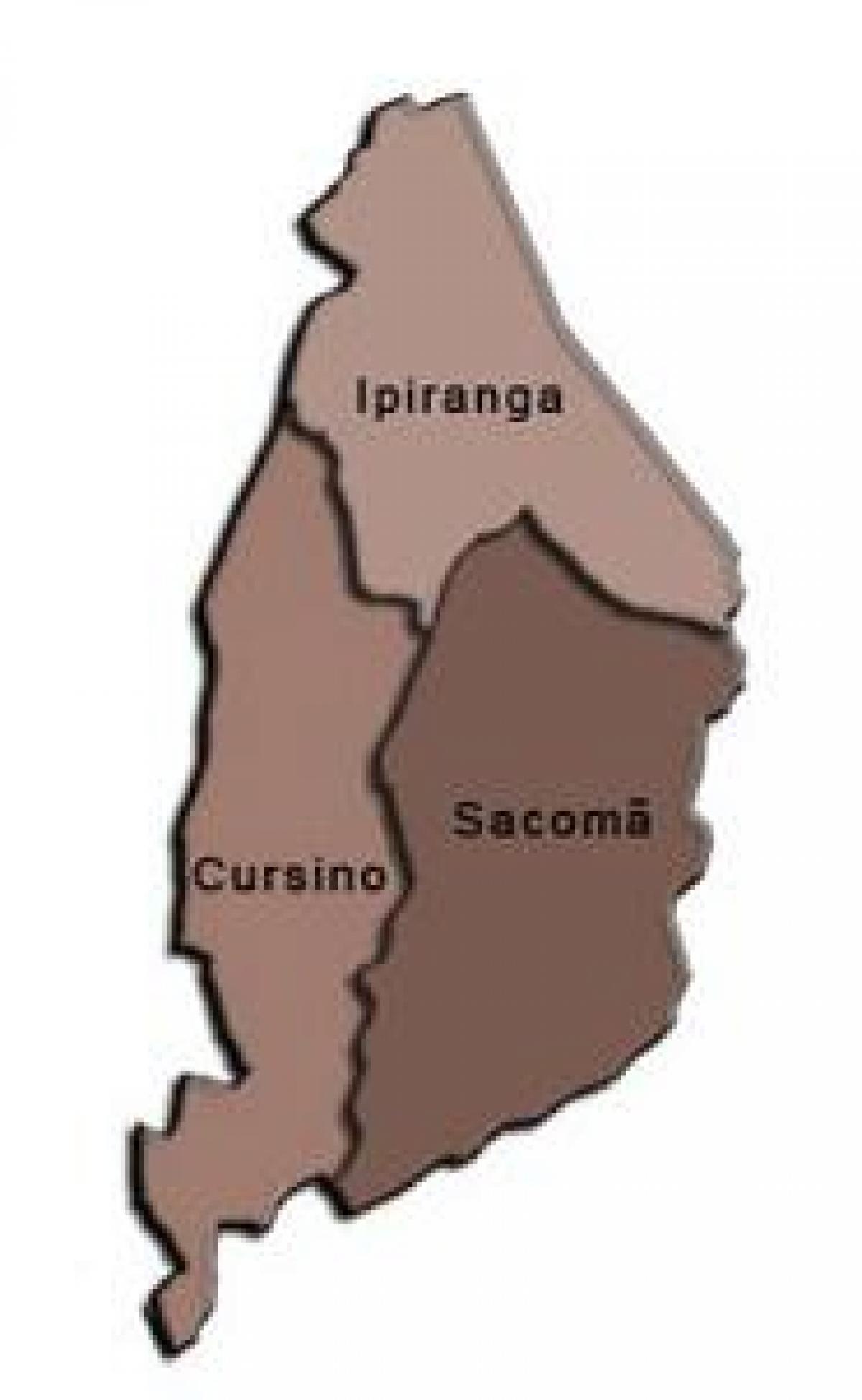 Карта супрефектур Ипиранга