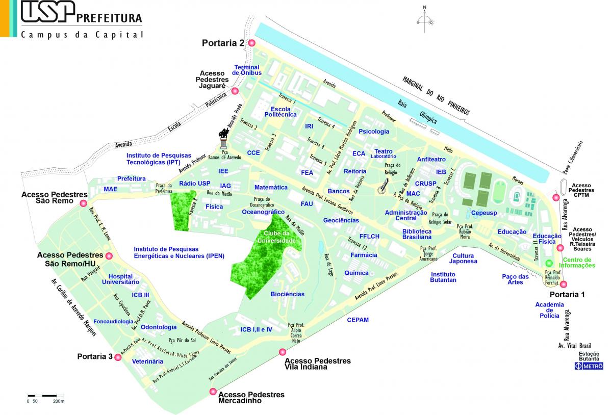 Карта університету Сан-Паулу - УСП