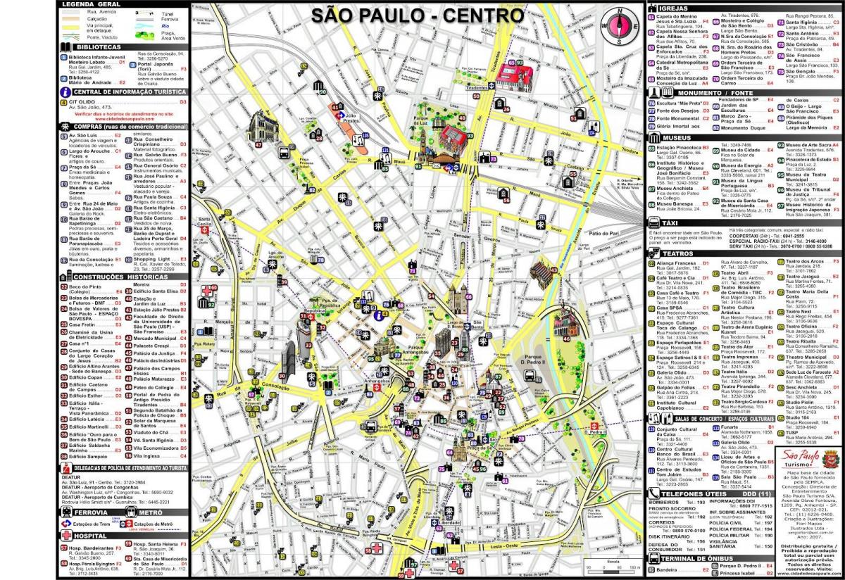 Карта центру міста Сан-Паулу