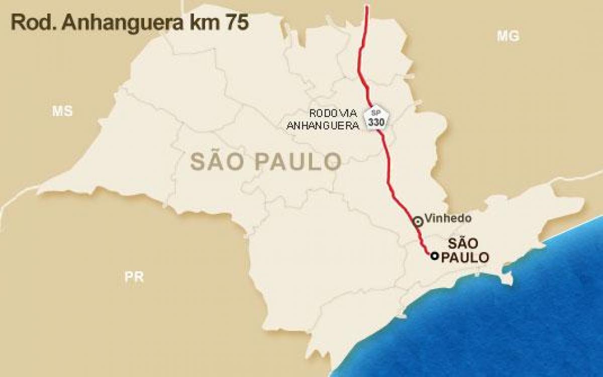 Карта шосе Аньянгуэра - СП 330