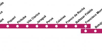 Карта Сан-Паулу CPTM - лінія 7 - рубіновий