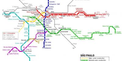 Карта Сан-Паулу монорейки