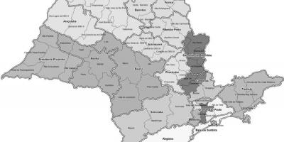Карта Сан-Паулу чорний і білий