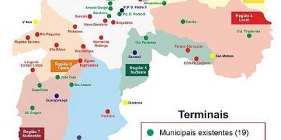 Карта терміналів автобусі Сан-Паулу