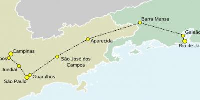 Карта швидкісних поїздів Сан-Паулу