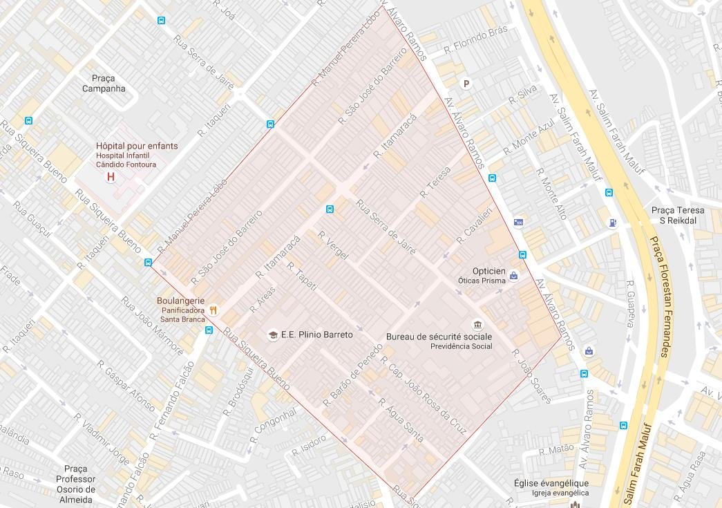 Карта Агуа Раса Сан-Паулу