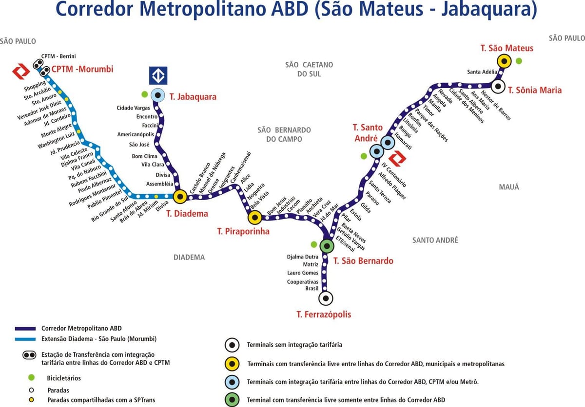 Карта коредоре метрополітан Абд