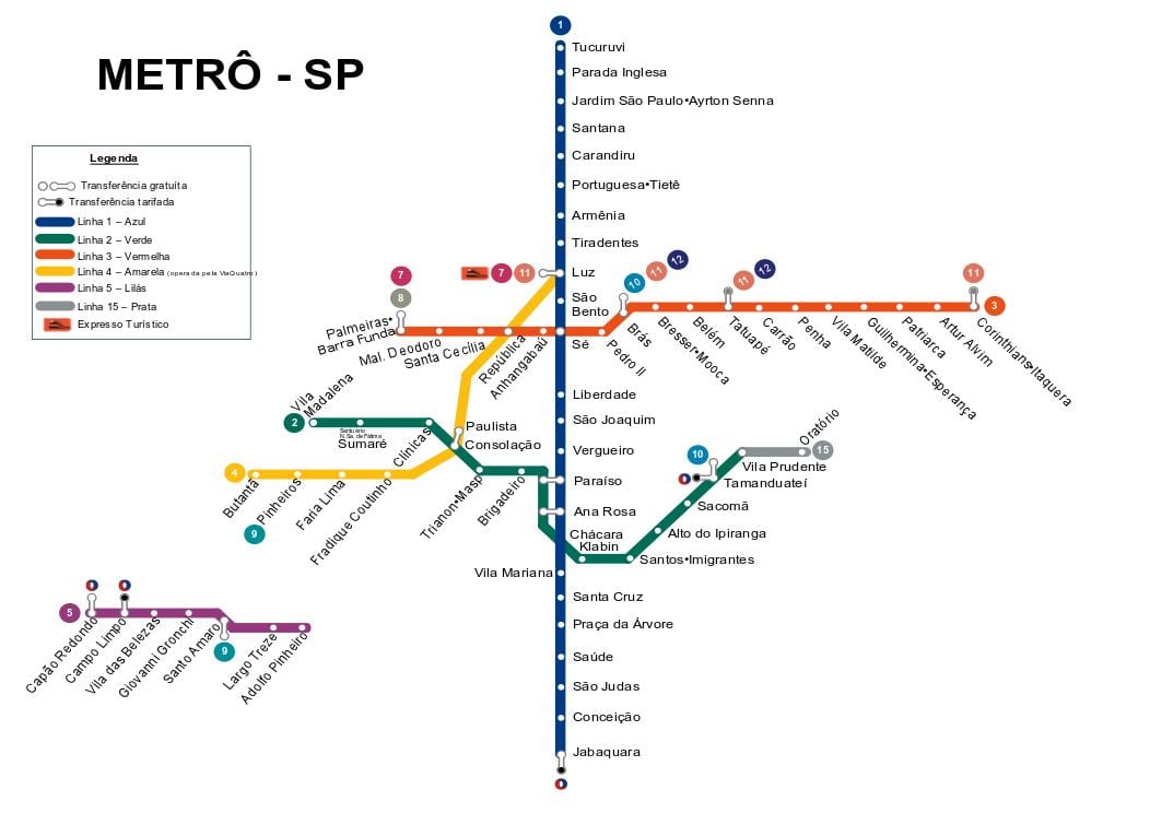 Карта метро Сан-Паулу
