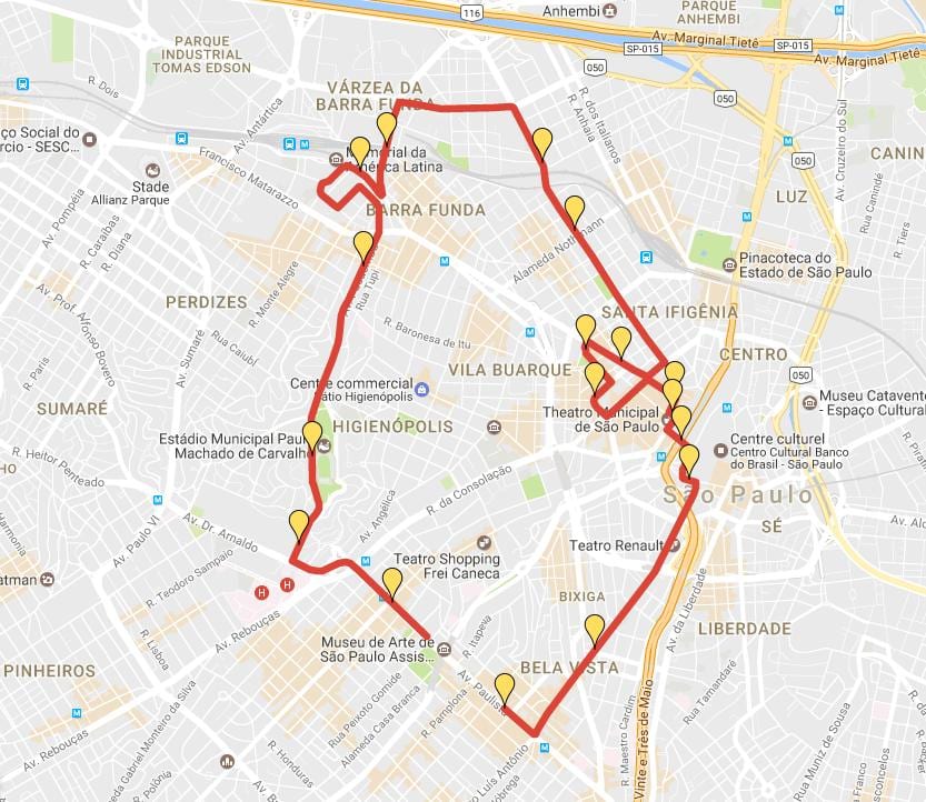 Карта Міжнародного корида Сан-Сильвестре