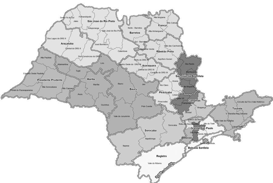 Карта Сан-Паулу чорний і білий