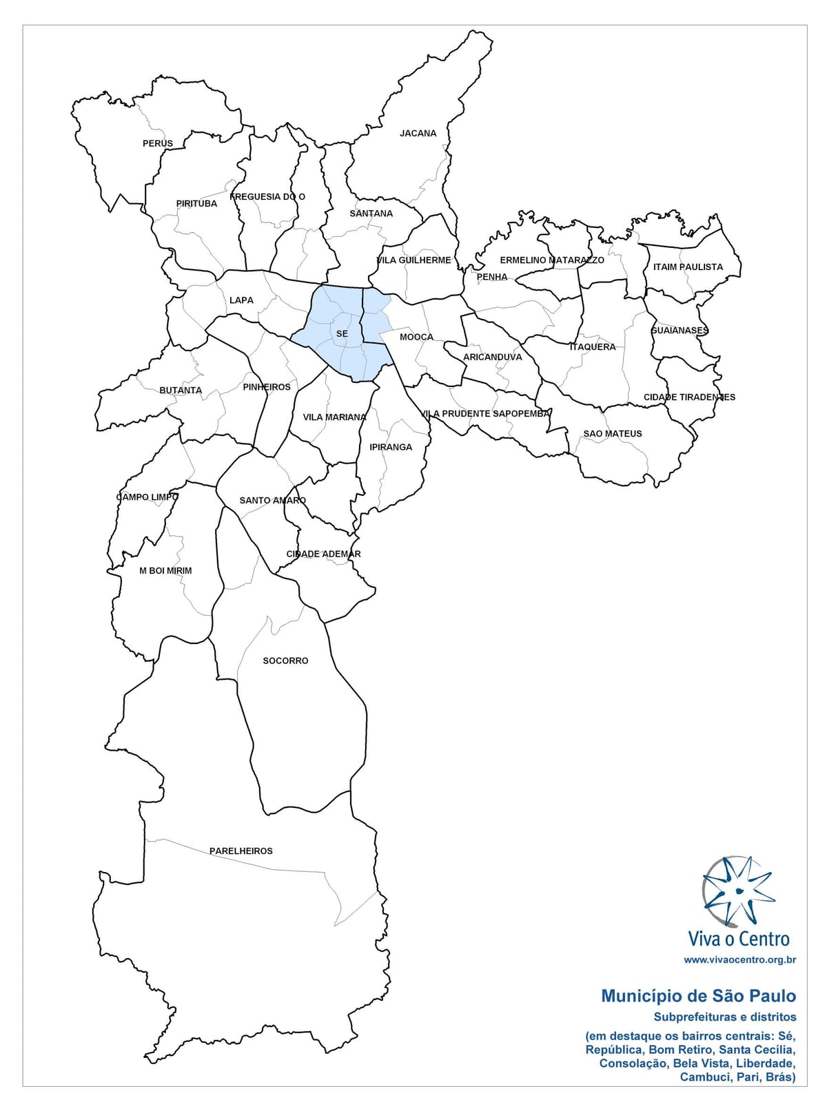 Карта центральній зоні Сан-Паулу
