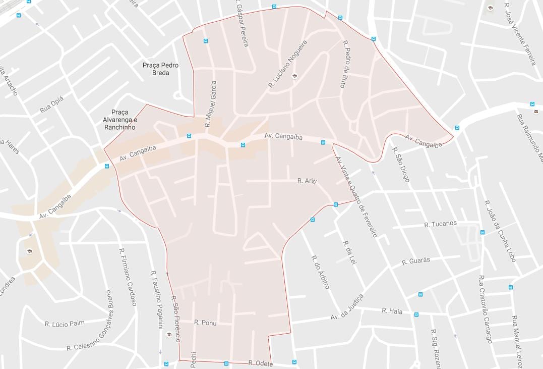 Карта Сан-Паулу Cangaíba