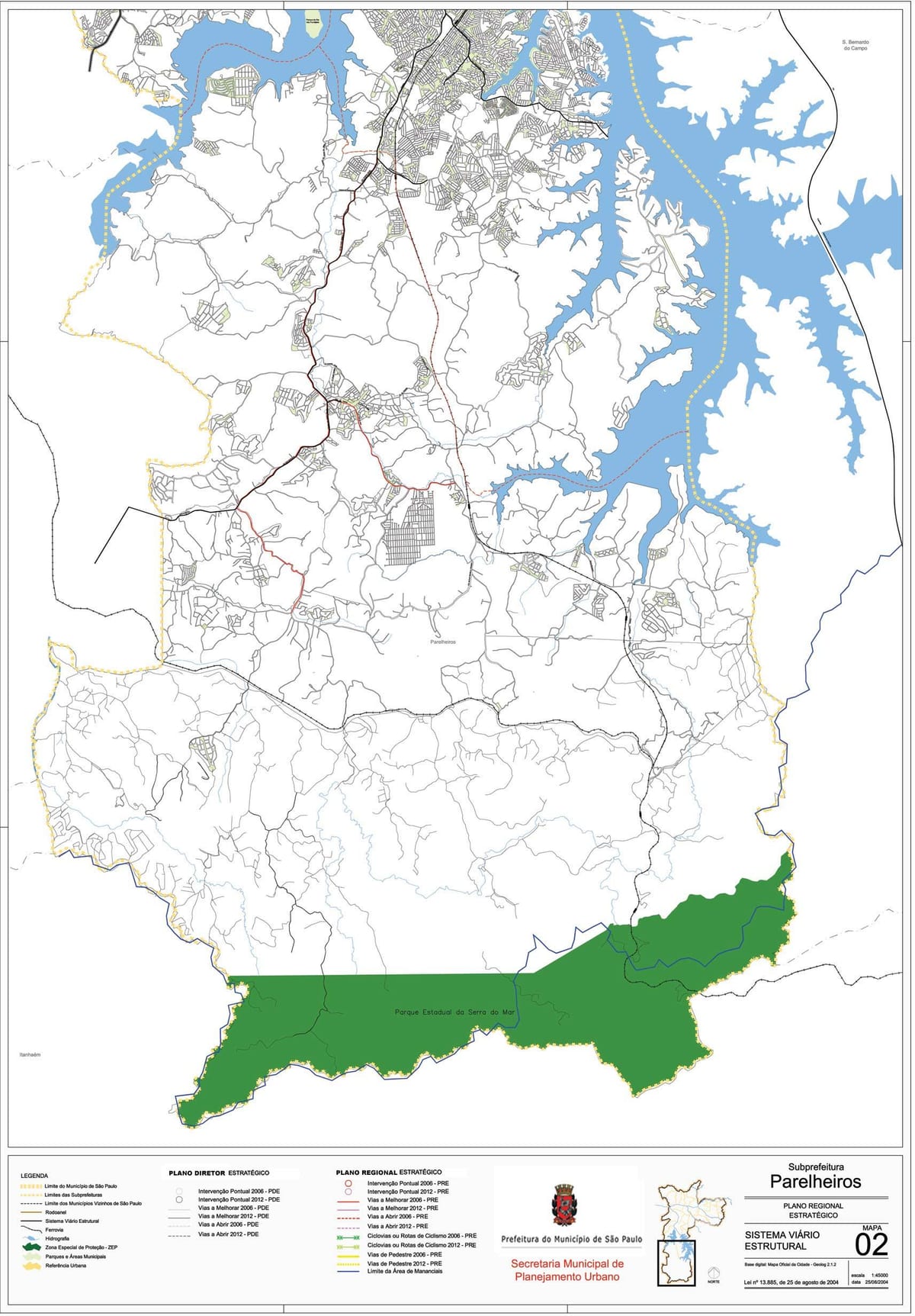 Карта Parelheiros Сан - Паулу - доріг