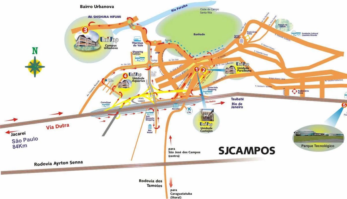 Карта Сан-Паулу UNIVAP
