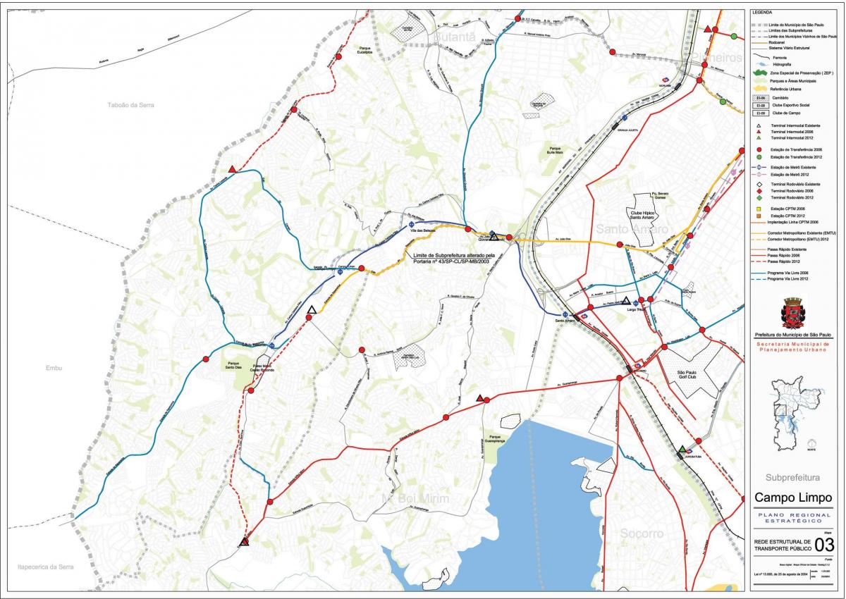 Карта Кампу-Лимпу-Сан-Паулу - громадський транспорт