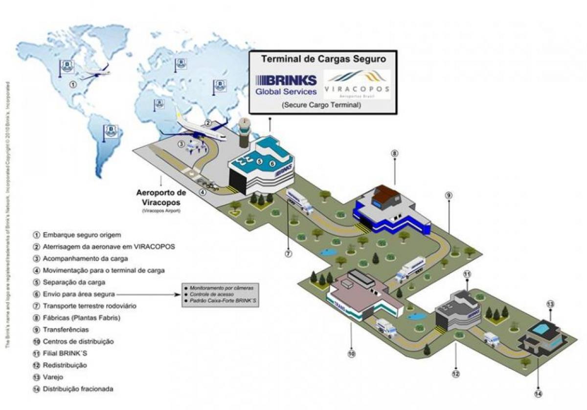 Карта Міжнародний аеропорт Виракопус - високий рівень безпеки терміналу
