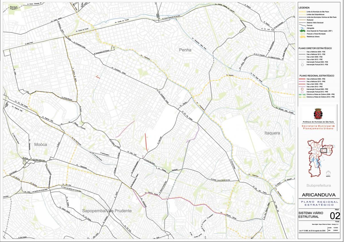 Карта Центр-Віла Формоза-Сан-Паулу - доріг